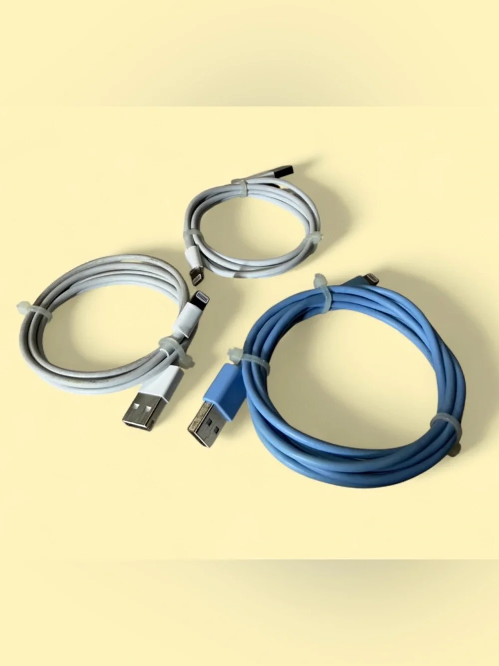 Universal Lightning to USB Charging Cable - Blue is 5ft and Apple ones 4ft.